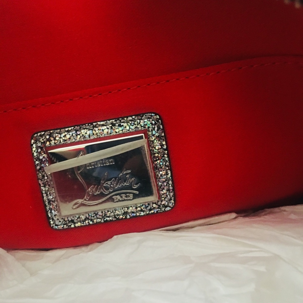 New Authentic CHRISTIAN LOUBOUTIN Loubiclutch Metallic Clutch - Picture 8 of 8